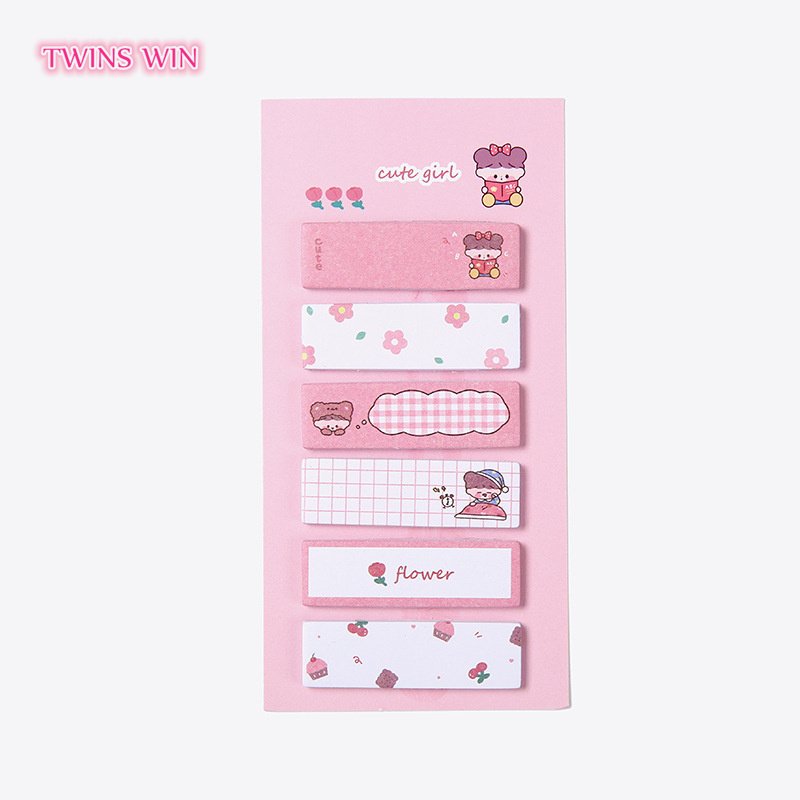 2023 Hote sale student color labels office memo pads high quality cute stationery sticky notes cartoon notebook 006A