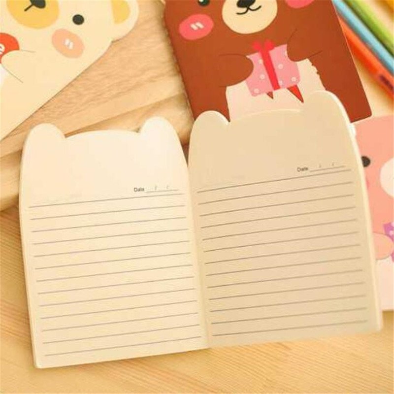 Cute Bear Cat Animals Design Notebook Students Diy Mini Travel Diary Note Pad Message Memo A6 Book Girl Kawaii Gift