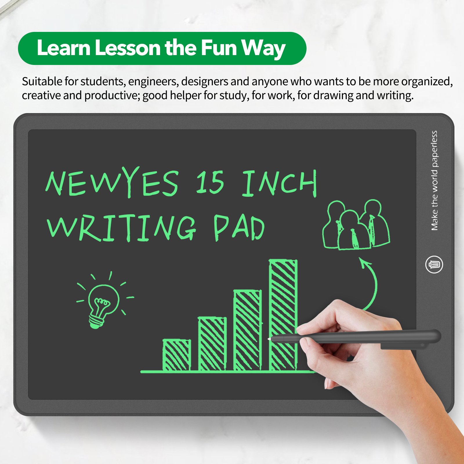 Wholesale 15 Inch Kids Digital Drawing Board Graphic Memo Pad Erasable Lcd Writing Tablet