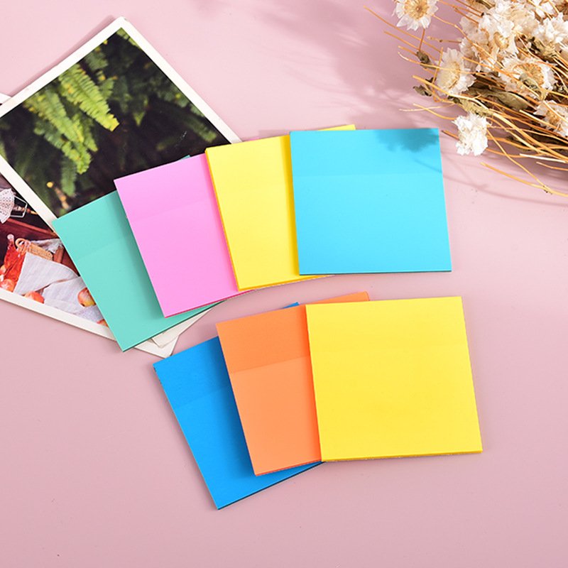 Custom Transparent PET Sticker Sticky Notes Notepad Fluorescent Colorful Clear Memo Pad Planner Customizable Planner Accessory