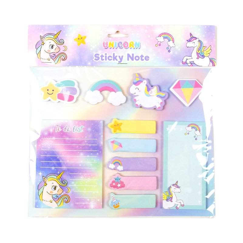Unicorn & Butterfly Themed Sticky Notes Set Easy-to-Use Colorful Cartoon Paper Notepads for School Home Office for Girl Students