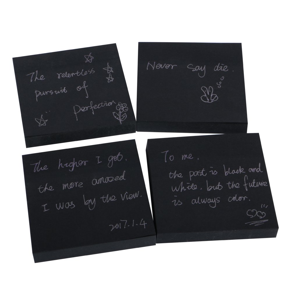 Eagle 2 Packs Black Sticky Notes Customizable Sticky Notes Set Creative Paper Sticky Notes Pad Post 654BL-2P