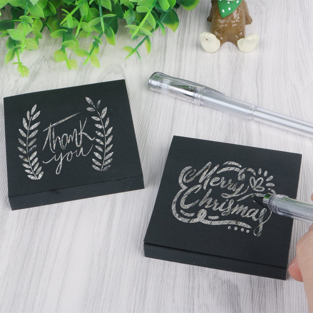 Eagle 2 Packs Black Sticky Notes Customizable Sticky Notes Set Creative Paper Sticky Notes Pad Post 654BL-2P