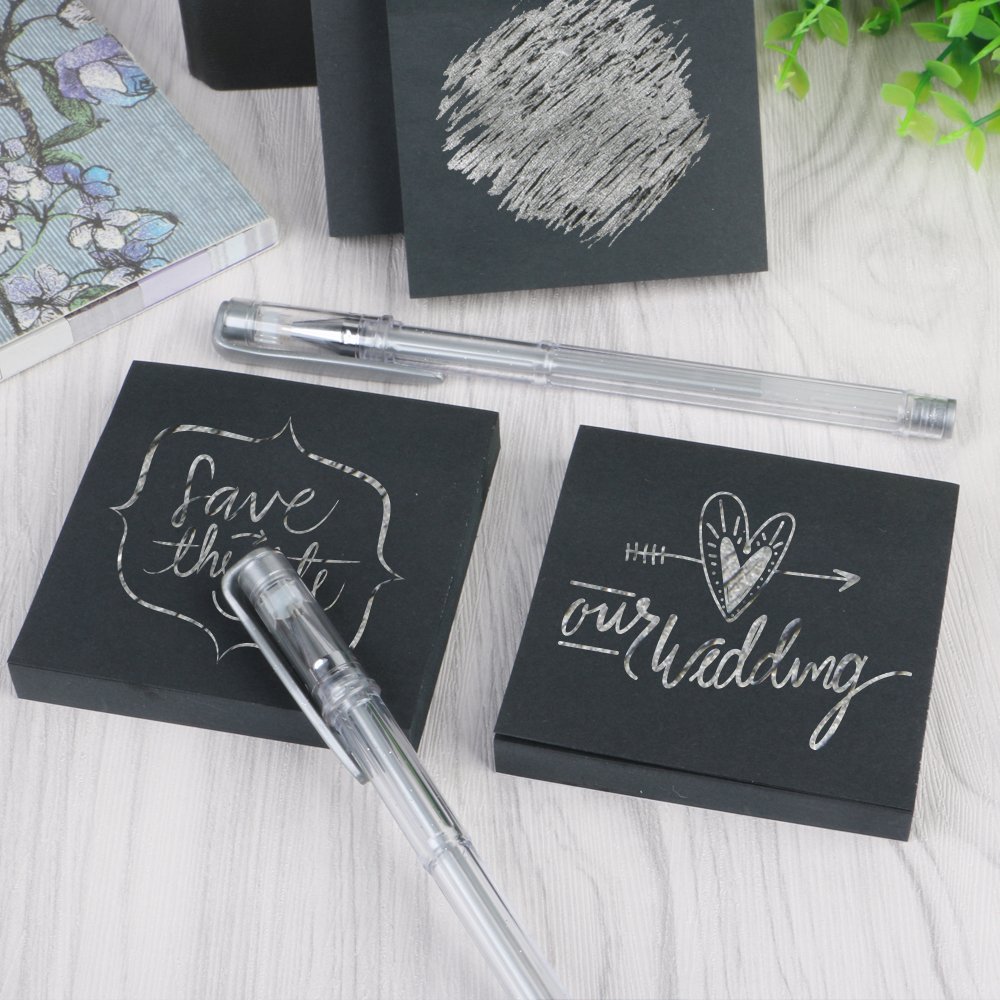 Eagle 2 Packs Black Sticky Notes Customizable Sticky Notes Set Creative Paper Sticky Notes Pad Post 654BL-2P