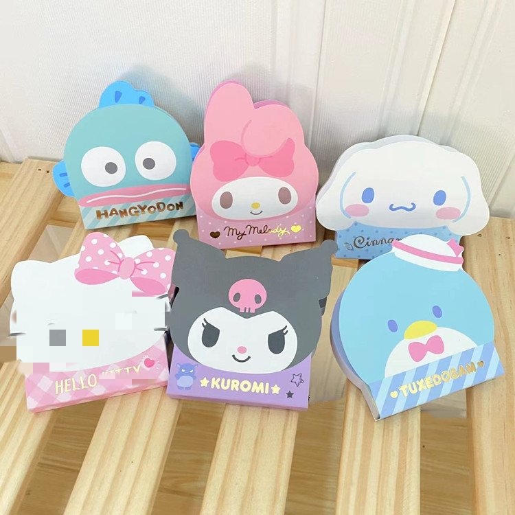 ST010 Wholesale kawaii Kuromi Melody notepad cartoon cute small Pochacco shape message book memo pads stationery