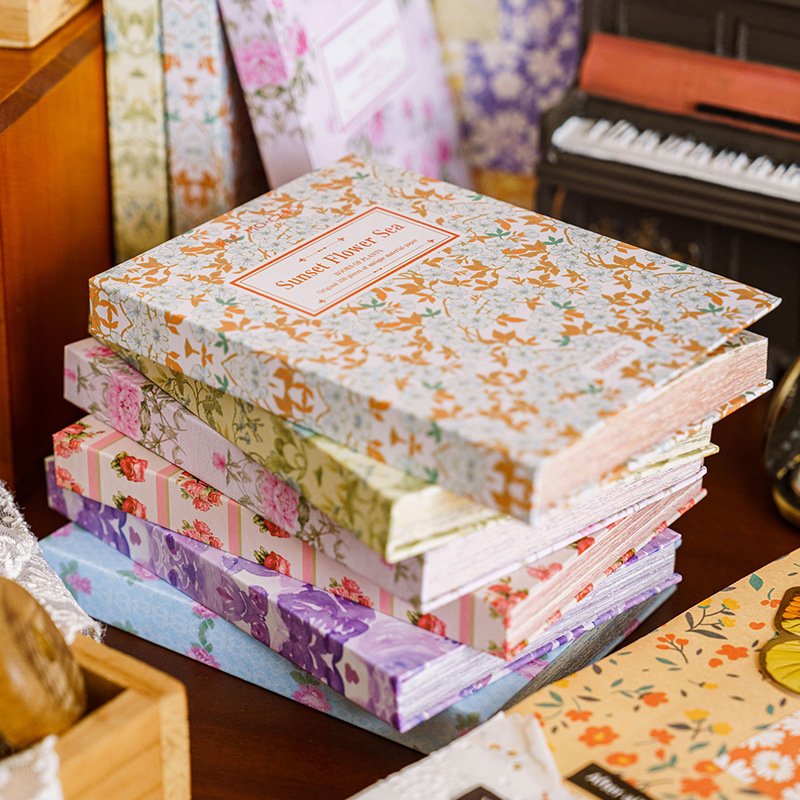 100sheets/pack Retro Material Paper Plant Book Series Artistic Journal Decorative Source Material Base Stickers Background