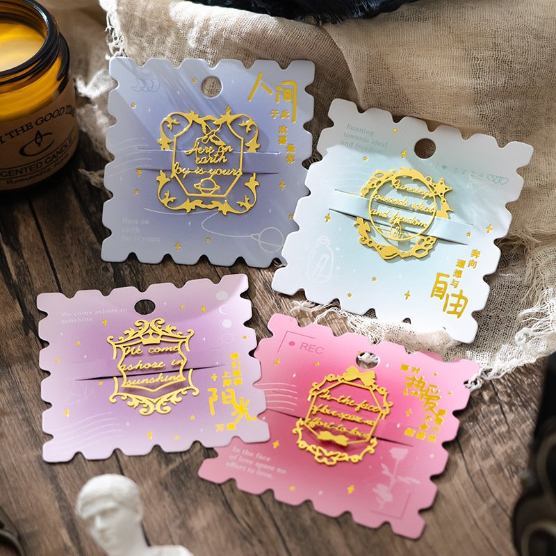 English metal bookmark Hollow out high-end student book clip Creative Reward Gifts Graduation Commemorative Gifts