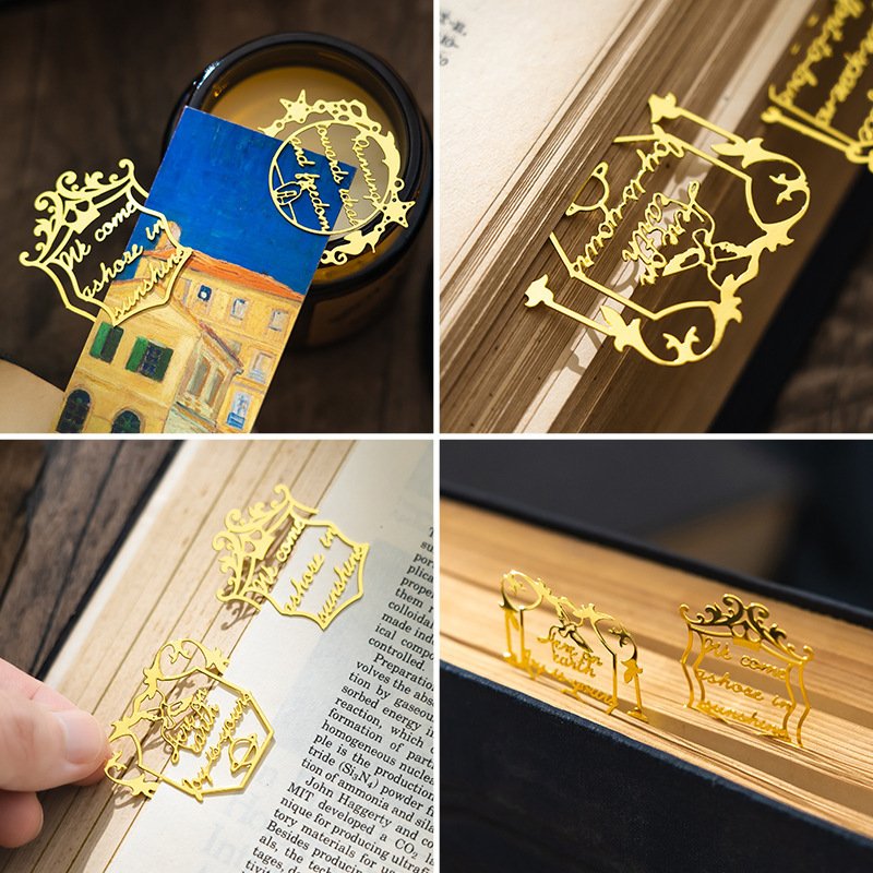 English metal bookmark Hollow out high-end student book clip Creative Reward Gifts Graduation Commemorative Gifts