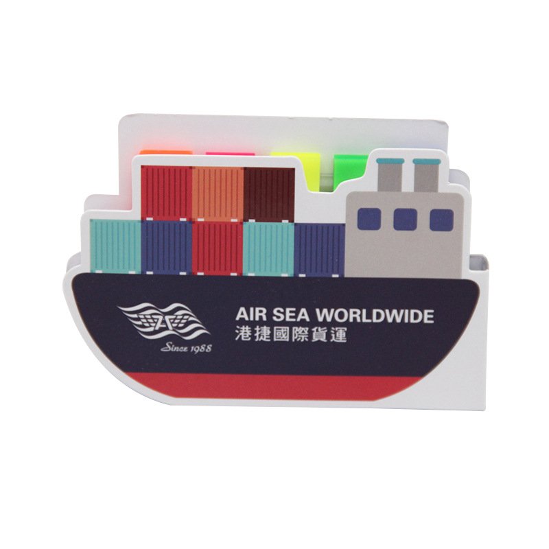 Creative Hard Shell Cover Memo Pad Cartoon Plane Ship Car Sticky Note Note Message Special Shape Sticky Note Set