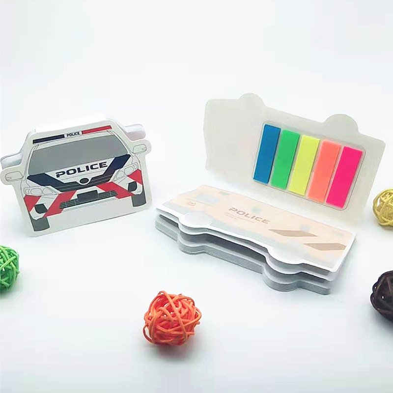 Creative Hard Shell Cover Memo Pad Cartoon Plane Ship Car Sticky Note Note Message Special Shape Sticky Note Set