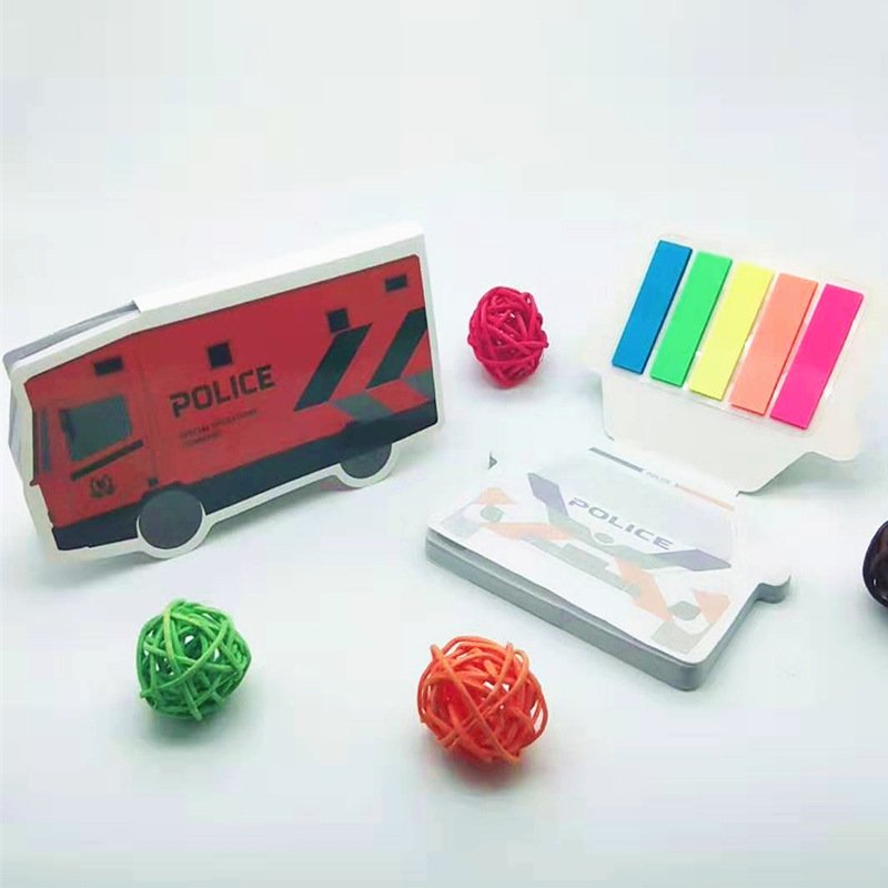 Creative Hard Shell Cover Memo Pad Cartoon Plane Ship Car Sticky Note Note Message Special Shape Sticky Note Set