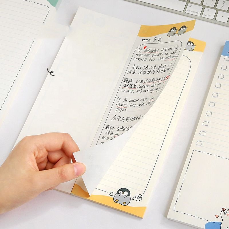 Manufacturer Reusable To Do List Kawaii Anime Sticky Notes Transparent Lined Custom Sticky Notes Paper Memopad