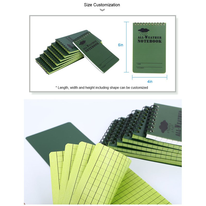 Hot Sale Customized Mini Spiral Notepad 3"x 5" All Weather Waterproof Pocket Notebook Custom Memo Pads