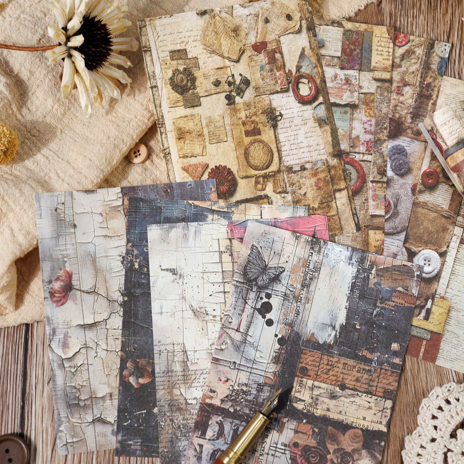 20pcs/pack Boundless collage series American vintage handbook material paper handbook DIY decoration
