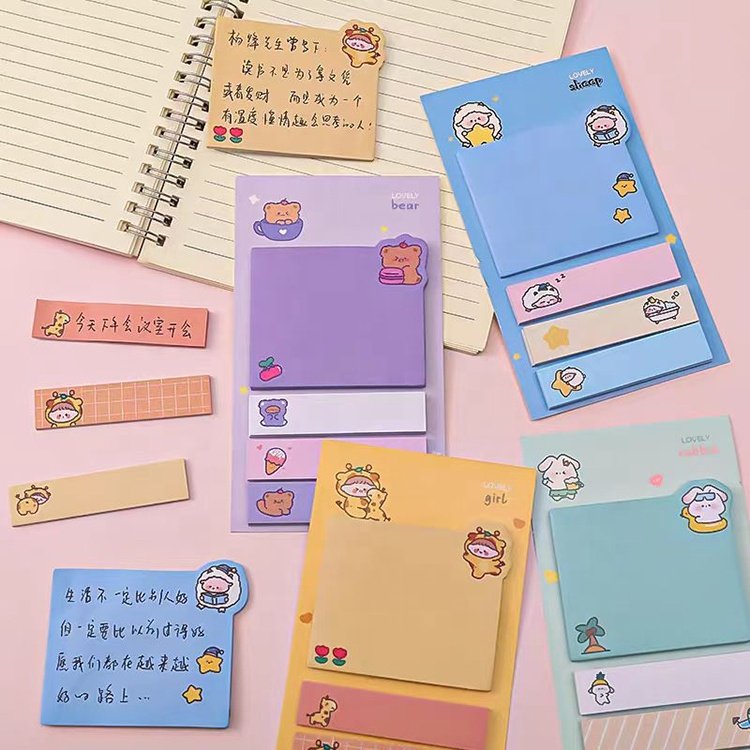 Unique Sticky Notes Customized Promotion Products Kawaii Cute Cartoon Sticky Note Memopad Sticky Note