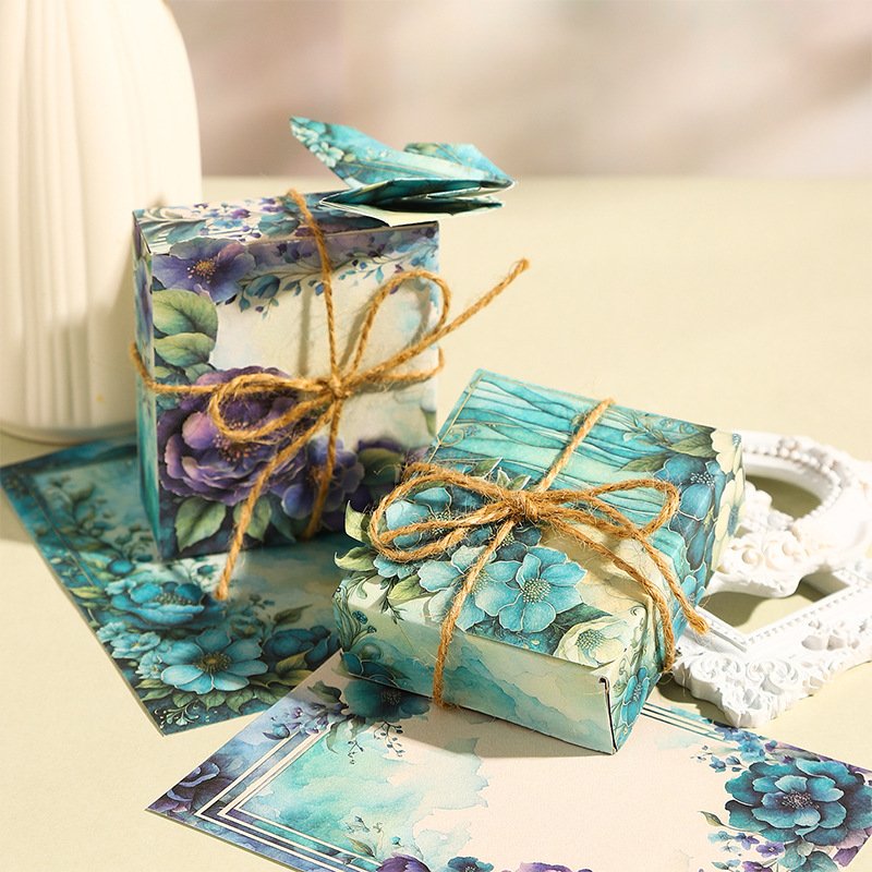 30 sheets/pack Flower theme material paper Flower shadow around the frame series 6 selections of vintage material