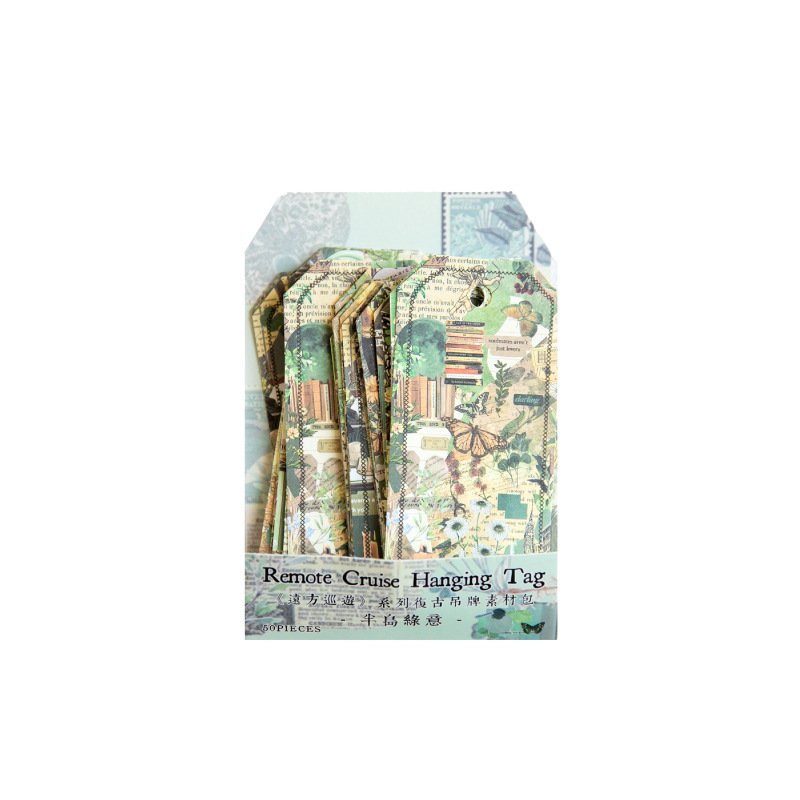 50 Pieces/Pack Sample Data Remote Cruise Series Retro Tag Journal Decorative Source Material 4 Options