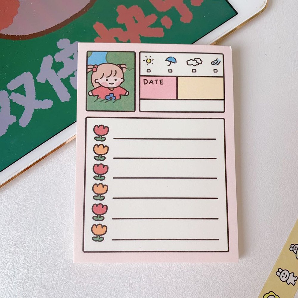 To Do List Custom Undated Daily Kawaii Cute Mini sticky note Notepad Customizable Schedule Memo Pads