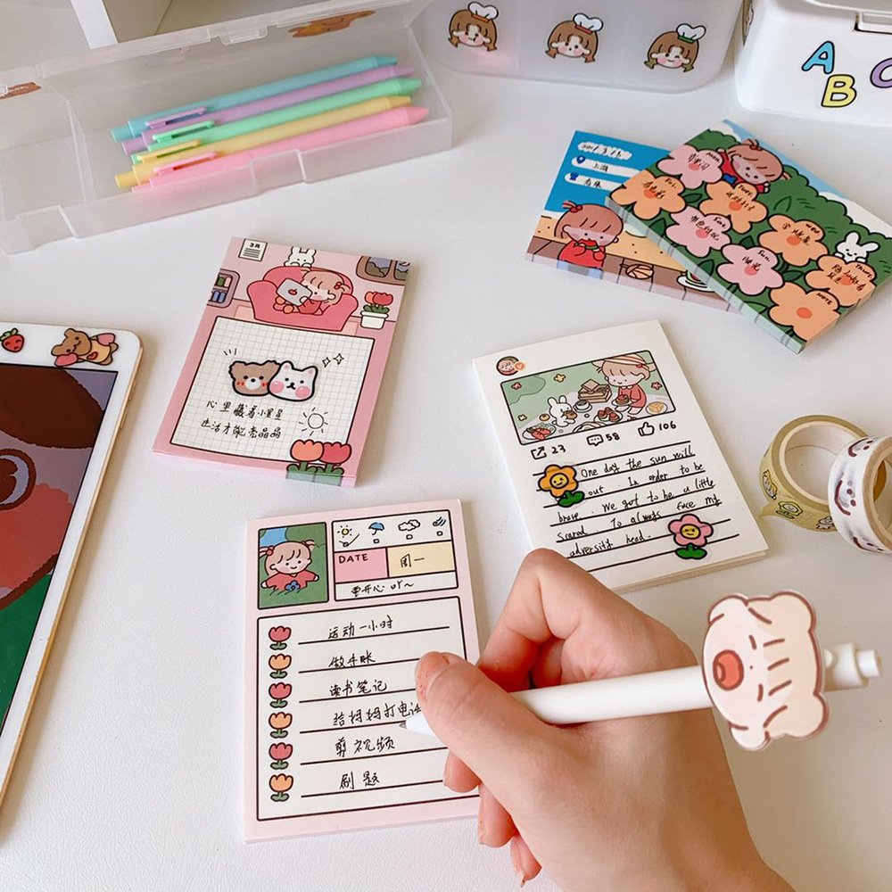 To Do List Custom Undated Daily Kawaii Cute Mini sticky note Notepad Customizable Schedule Memo Pads