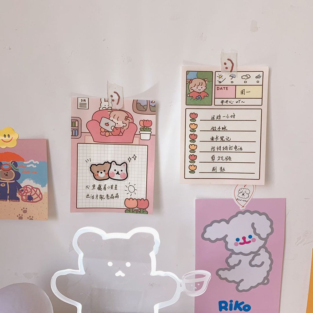 To Do List Custom Undated Daily Kawaii Cute Mini sticky note Notepad Customizable Schedule Memo Pads