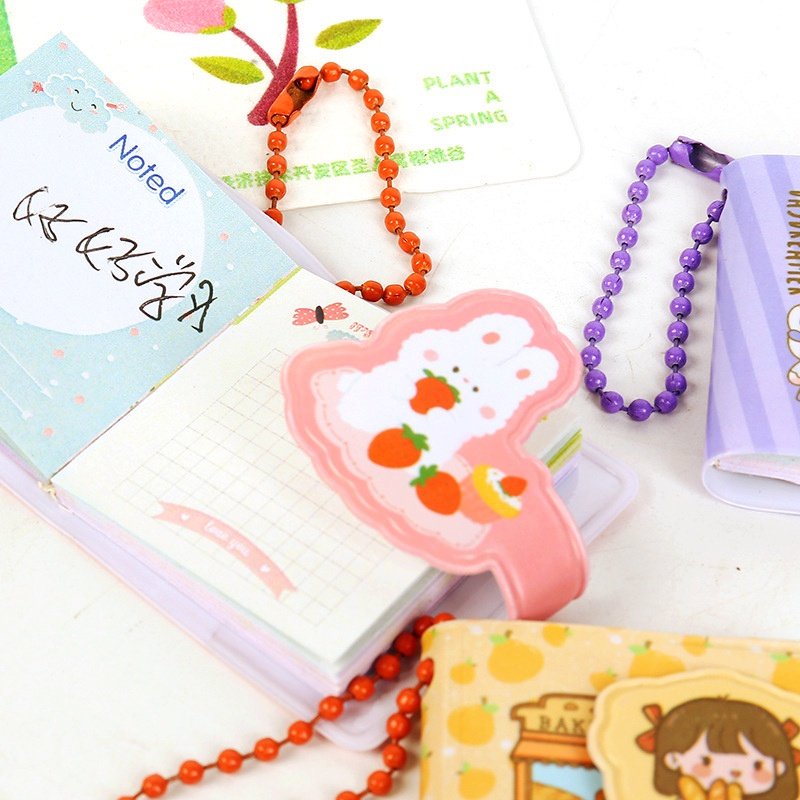 School Supplies Mini Cute Notebook/Portable Pocket Shared Notebook/Cute Girl Keychain Notebook Holiday Gift for Children