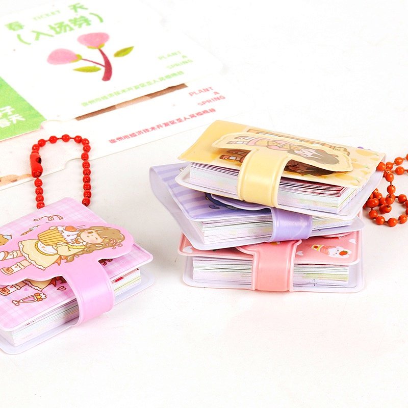 School Supplies Mini Cute Notebook/Portable Pocket Shared Notebook/Cute Girl Keychain Notebook Holiday Gift for Children