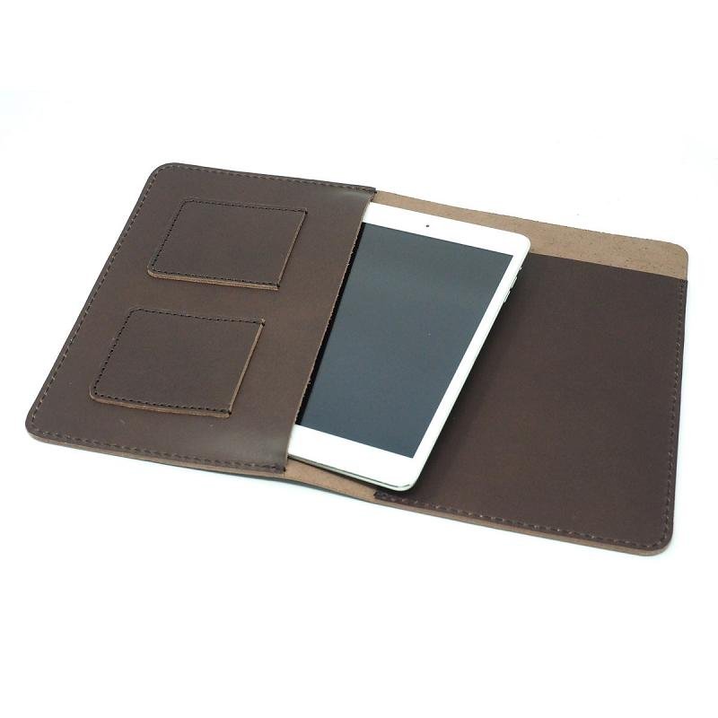 Real cow leather custom memo pad with pen holder supplier leather portfolio folder laptop bag tablet sleeve notepad cover case