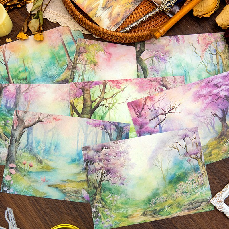 32 sheets/pack Material Paper Vintage Story Series Retro message Notepad Handheld Tent Decoration Material 6 options
