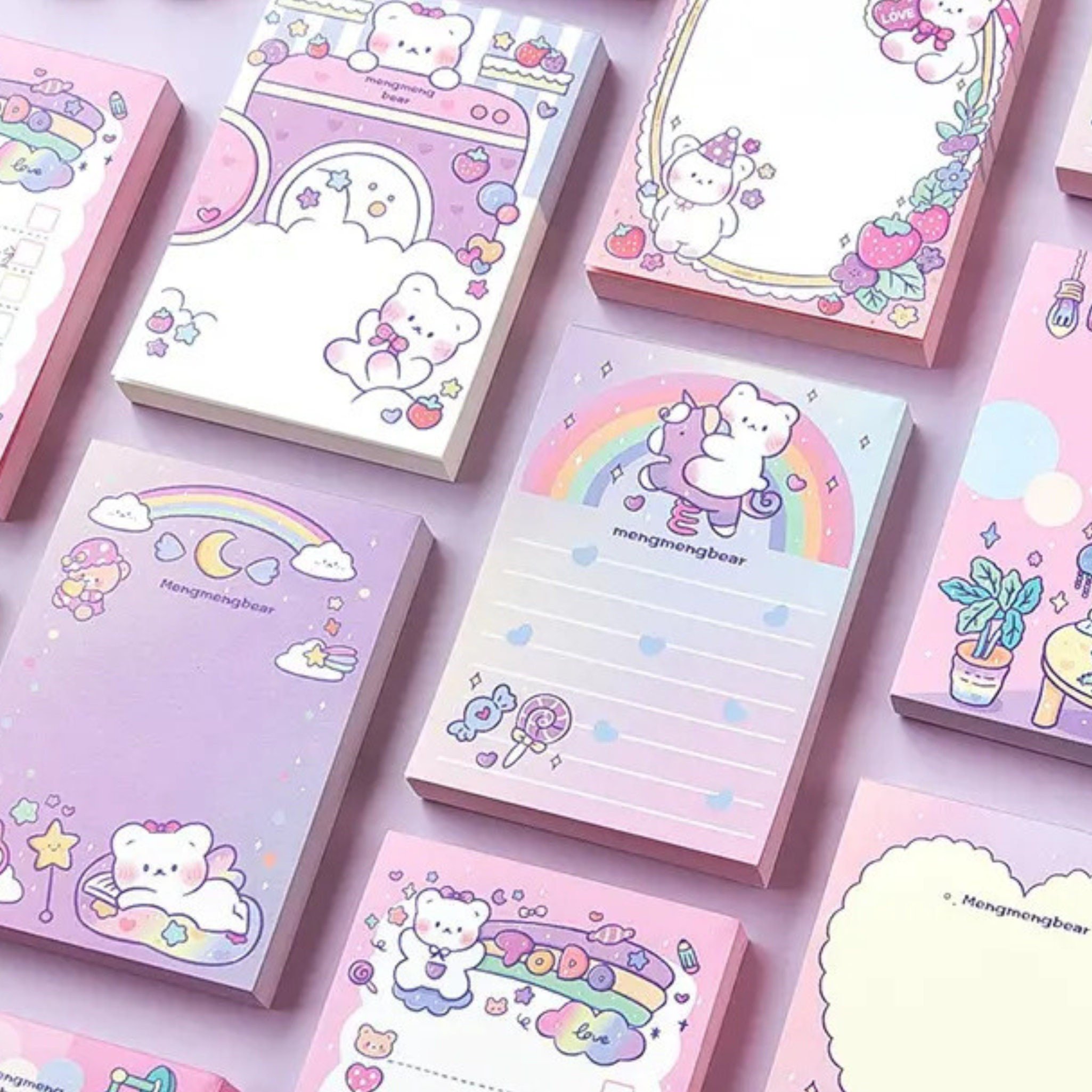 Custom Kawaii Stationary Stationery Store 3x3 Cute Things Pad Office Cube Sticker Sticky Notes Memo Pads