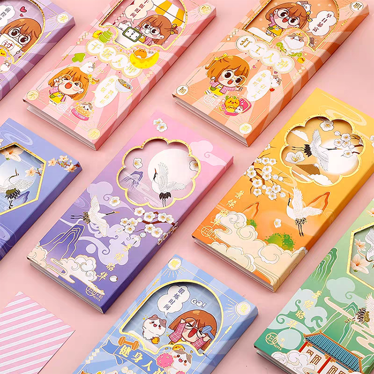 High Quality Custom Design Cute Kawaii Colourful Cartoon Shaped Notepads Memopad Sticky Note Set