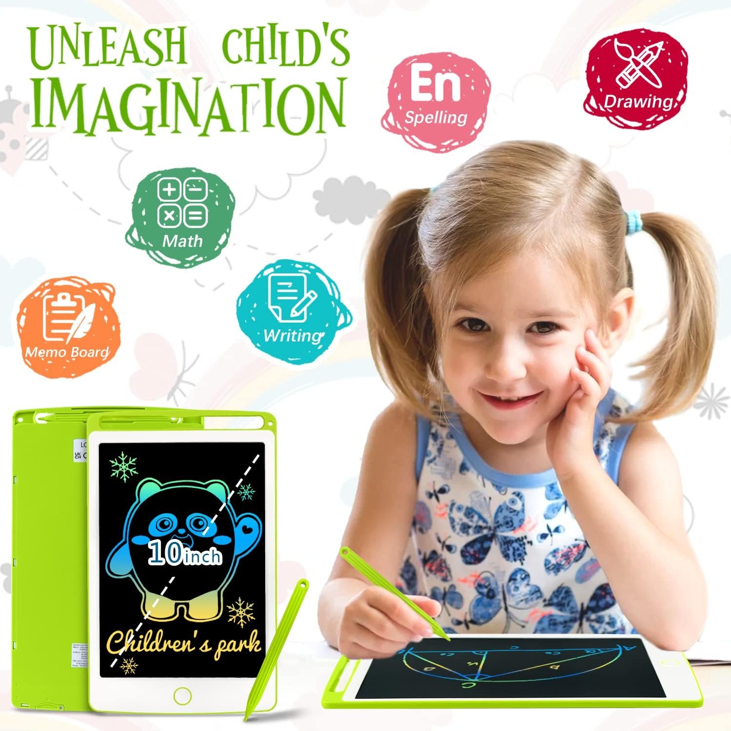 Lcd Writing Tablet Child Proof Gift Drawing Board Memo Magnet Pad Pen Paperless Notepad
