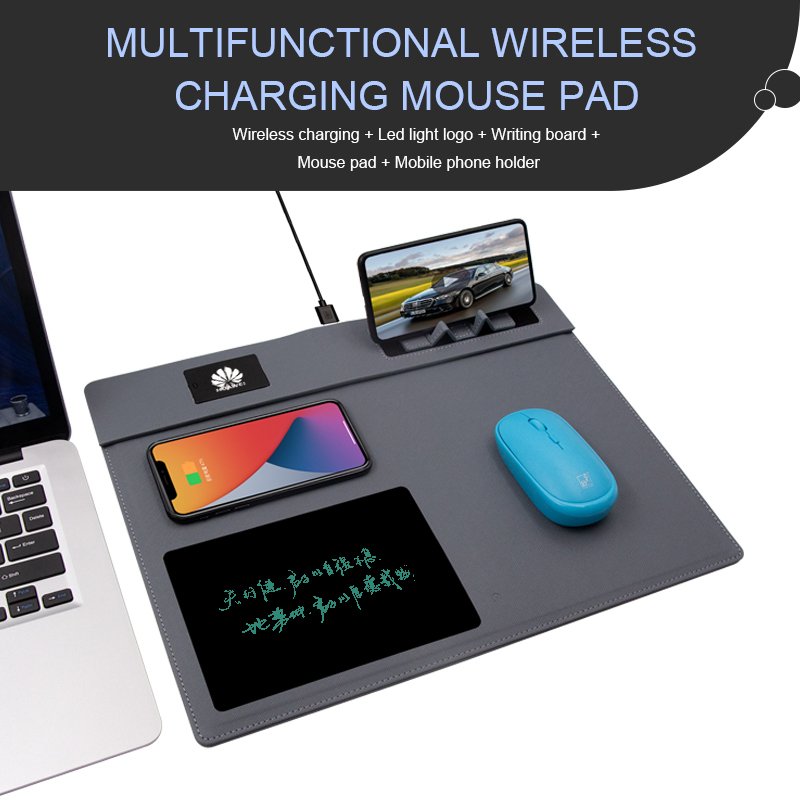 Lork Digital Mouse Pad with Wireless Charge Phone Holder Electronic Tablet Power Bank Notepad for Business office