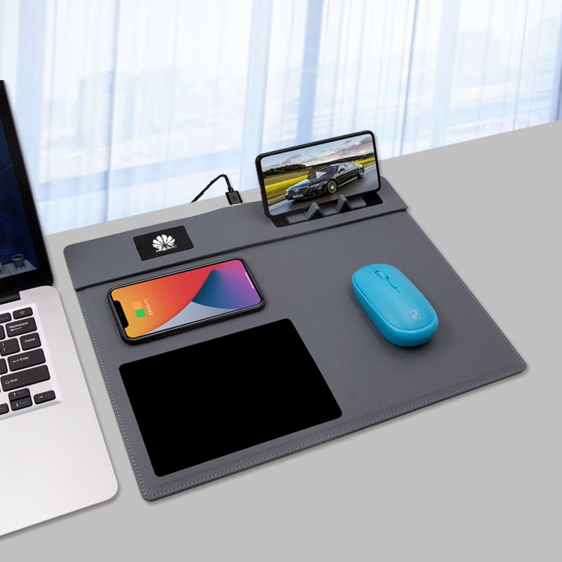 Lork Digital Mouse Pad with Wireless Charge Phone Holder Electronic Tablet Power Bank Notepad for Business office