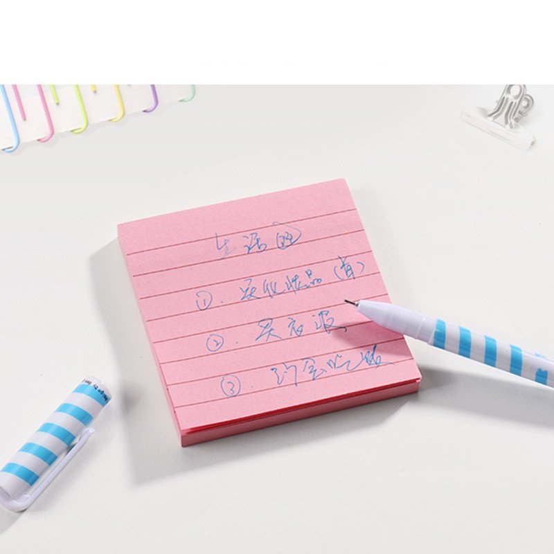Memo pad sticky notes colorful square lined kraft paper office meeting note paper