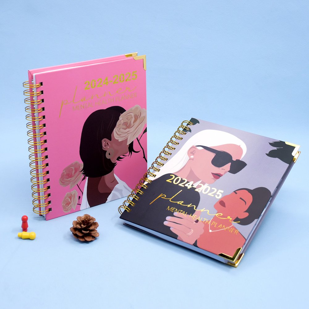 Free Sample Custom 2024-2025 Hardcover A5 Life Journal Notebook Printed Diary Planner Printing