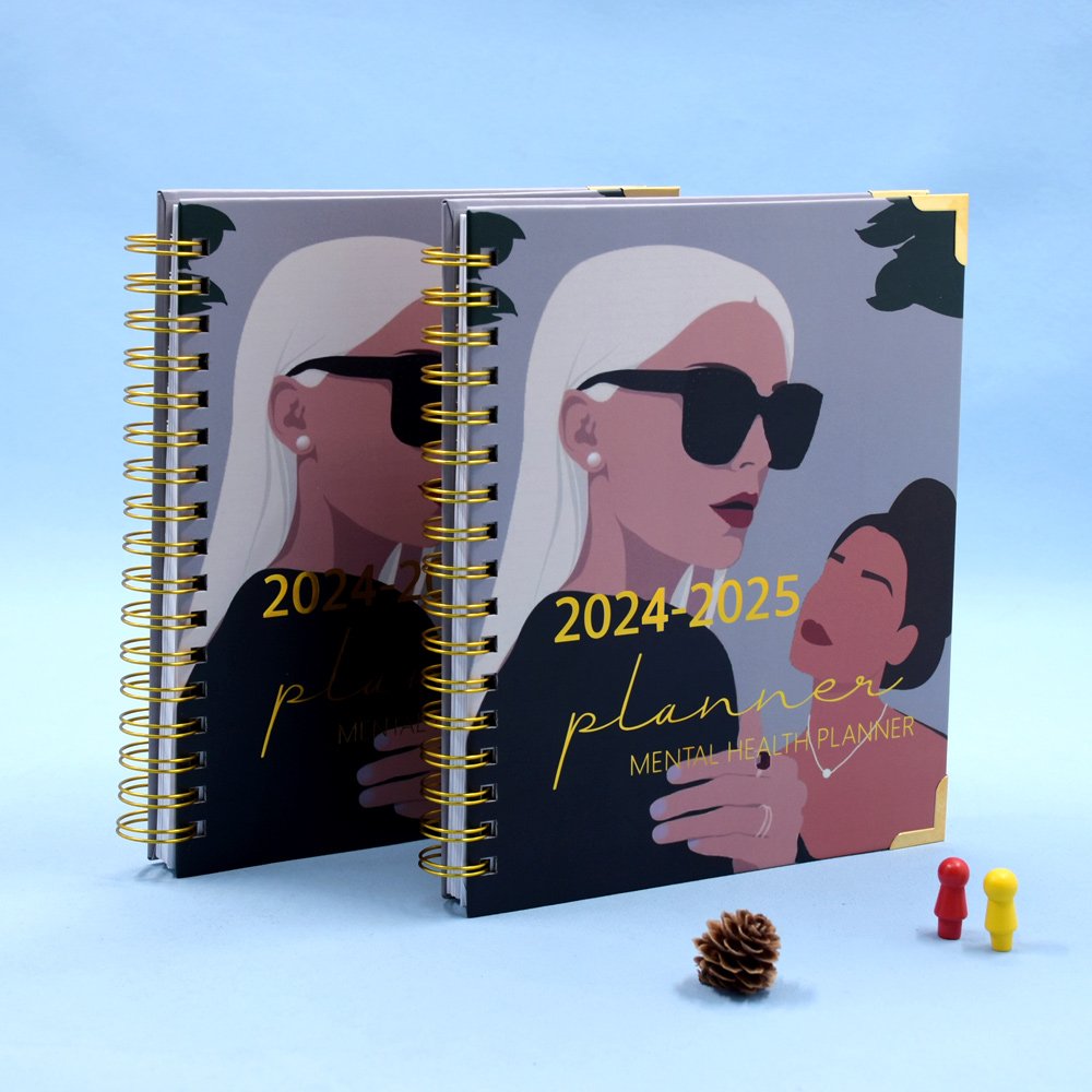 Free Sample Custom 2024-2025 Hardcover A5 Life Journal Notebook Printed Diary Planner Printing