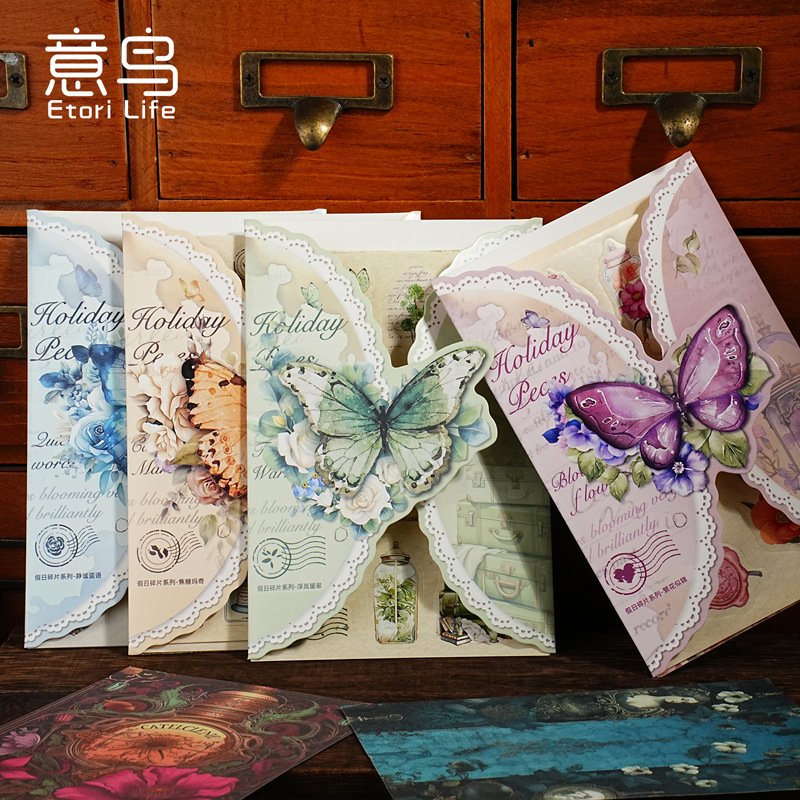 12pcs/pack Vegetable Paper Holiday Fragments Series Korean Light Retro Handbook Decoration Base Paper