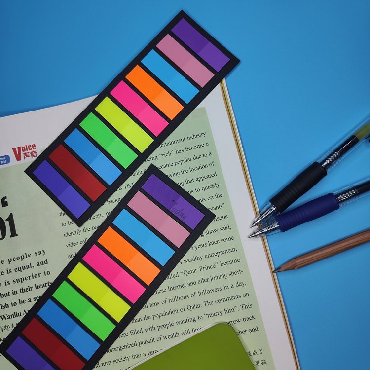 Index tabs Instruction sticker 10 colors neon flag sticky waterproof bookmark transparent notepad stationery sticky note