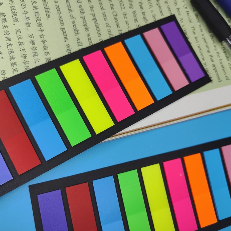 Index tabs Instruction sticker 10 colors neon flag sticky waterproof bookmark transparent notepad stationery sticky note