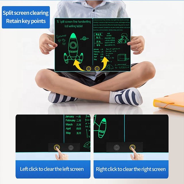 LCD Writing Tablet 15 Inch Handwriting Paper Dual Screen Drawing Tablet Gift for Kids and Adults at Home School and Office