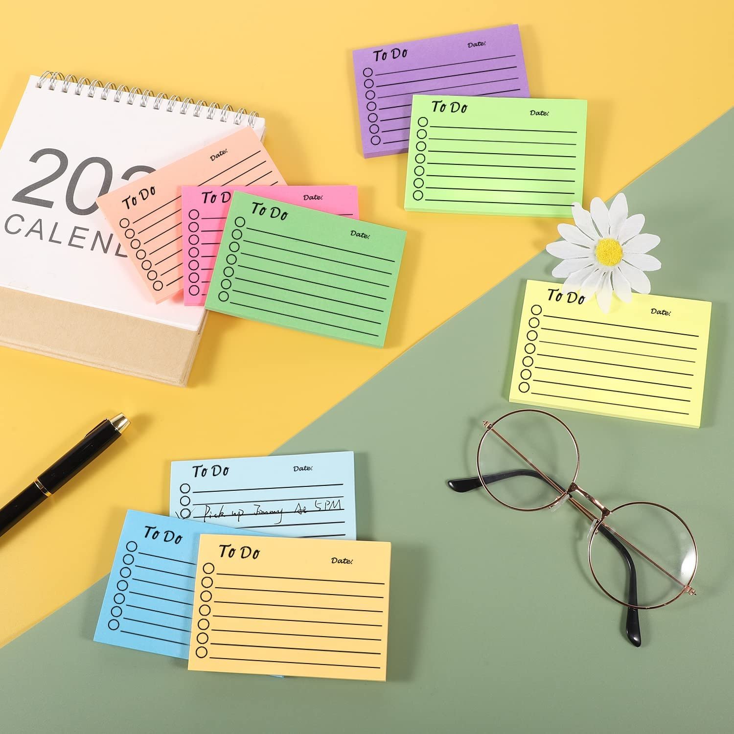 Set of 9 Cute Self-Adhesive To-Do List Chestlist Sticky Notes with Lines Loose Leaf Index Card Memo Notes for Writing and Gifts