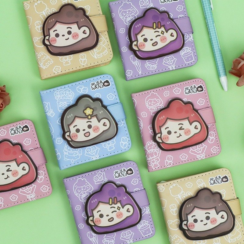 128-Page Cartoon-Themed School Notebook with Magnetic Button Decompression Journal Memo Pads for Students