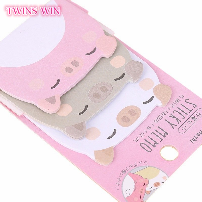 Wholesale hot sale cartoon cute sticky notes animal pig Multi layer memo pads high quality sticky note stickers009A