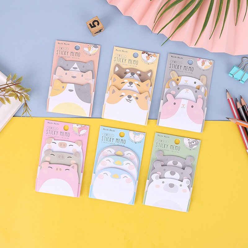 Wholesale hot sale cartoon cute sticky notes animal pig Multi layer memo pads high quality sticky note stickers009A