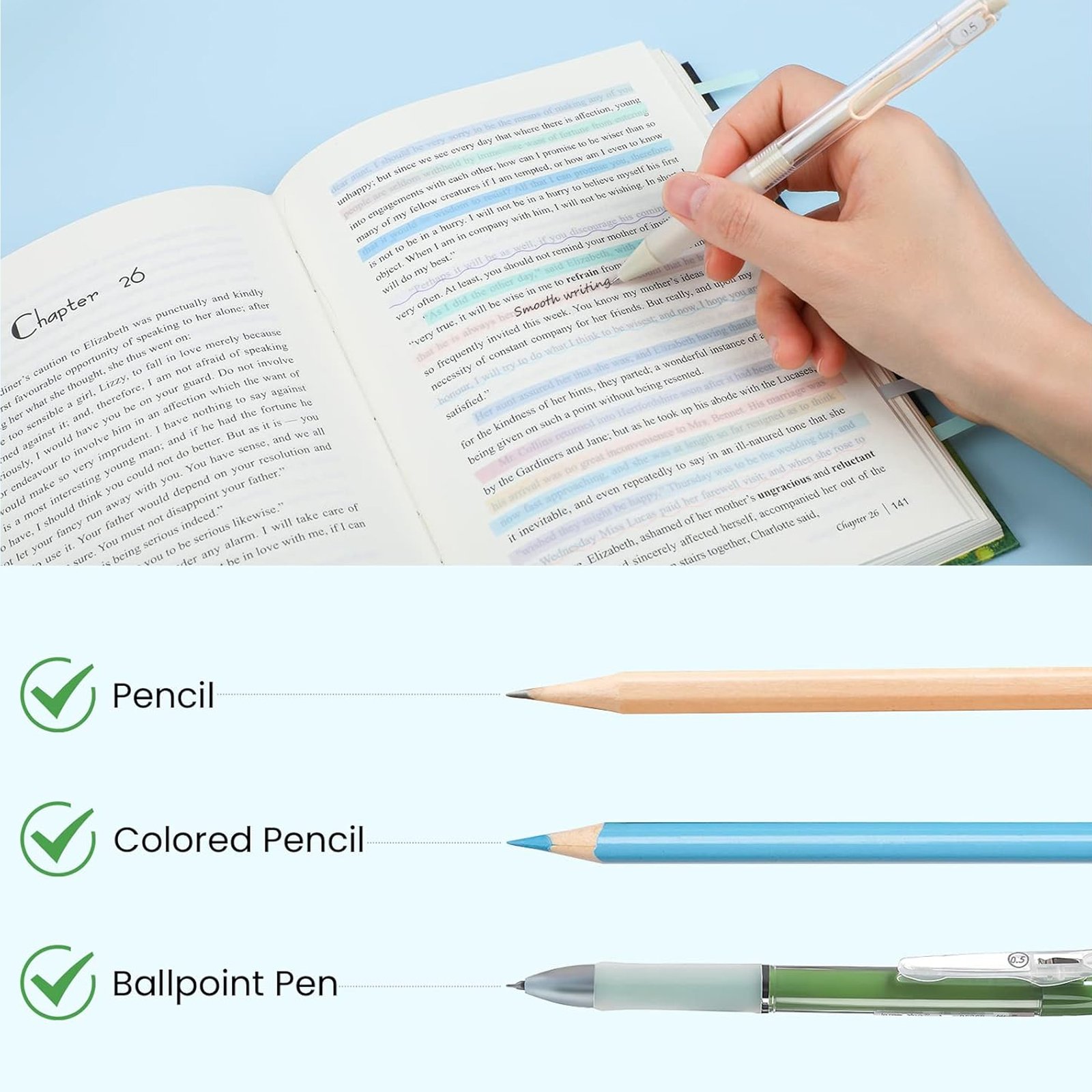 4 styles 100 sheets/pad, New 2024 Pad, Cute Cartoon Pad, Cute stationery, Student Reading Mark office supplies