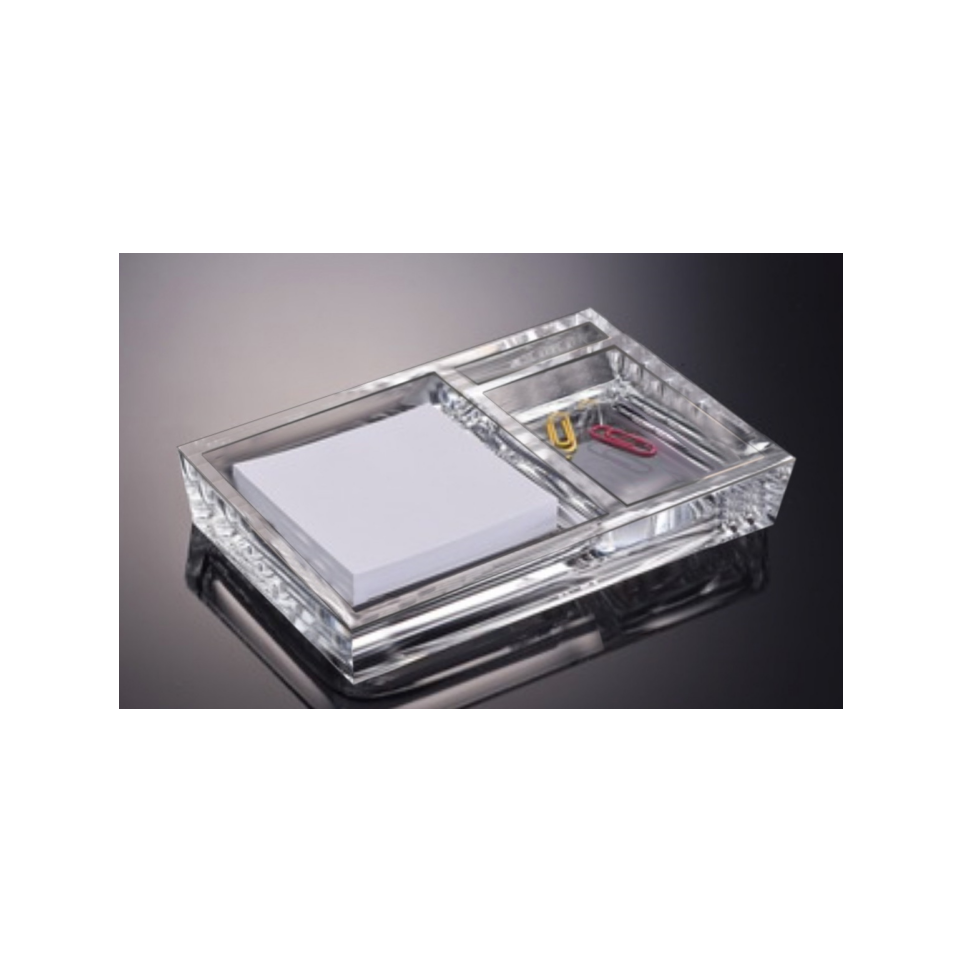 Wholesale Office And School Supplies Office Black Acrylic Desktop Organizer Memo Pad Holder For Export