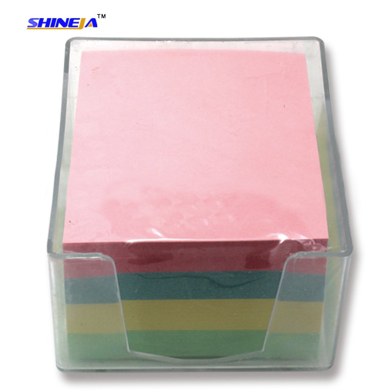Good quality assorted colorful paper notes with plastic box for school and office