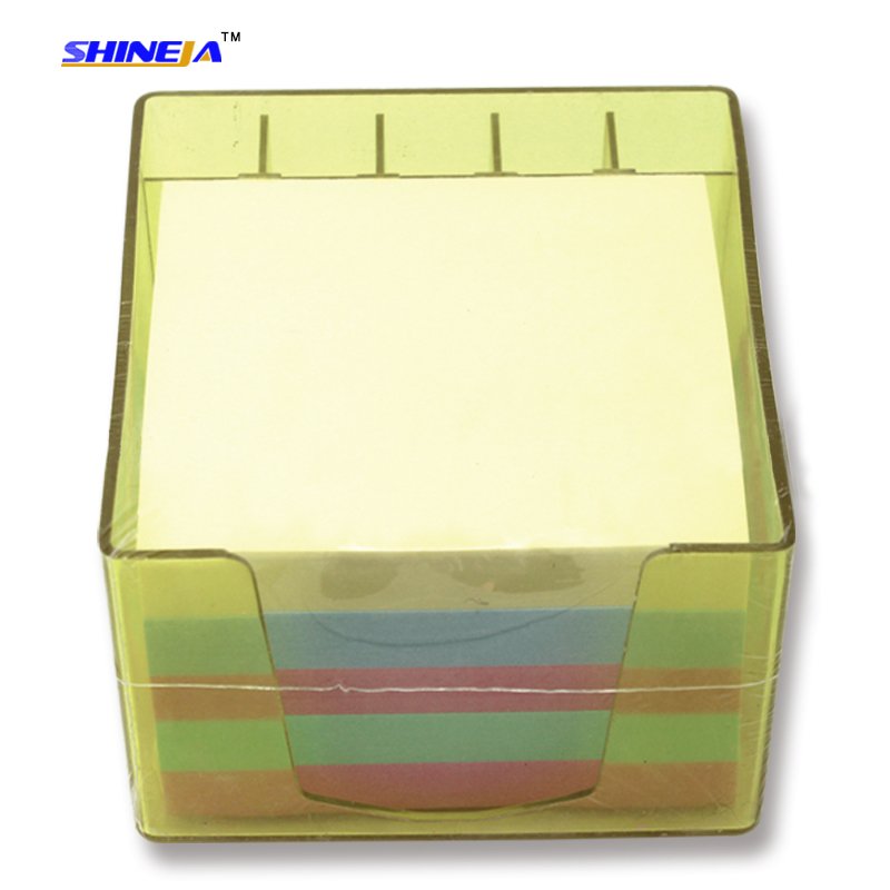 Good quality assorted colorful paper notes with plastic box for school and office