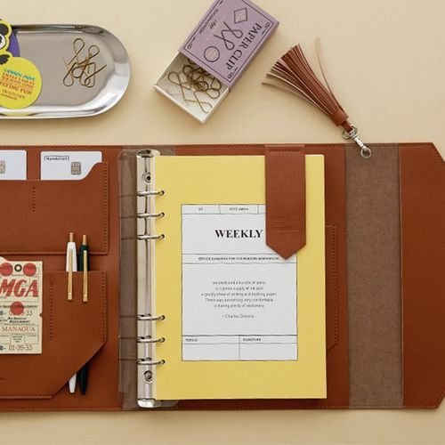 2024 Custom High Quality Leather Cover A5 Notepad Planner Organizer For Study Productivity
