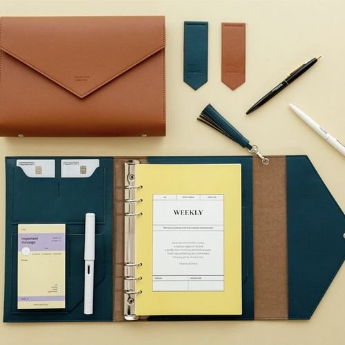 2024 Custom High Quality Leather Cover A5 Notepad Planner Organizer For Study Productivity